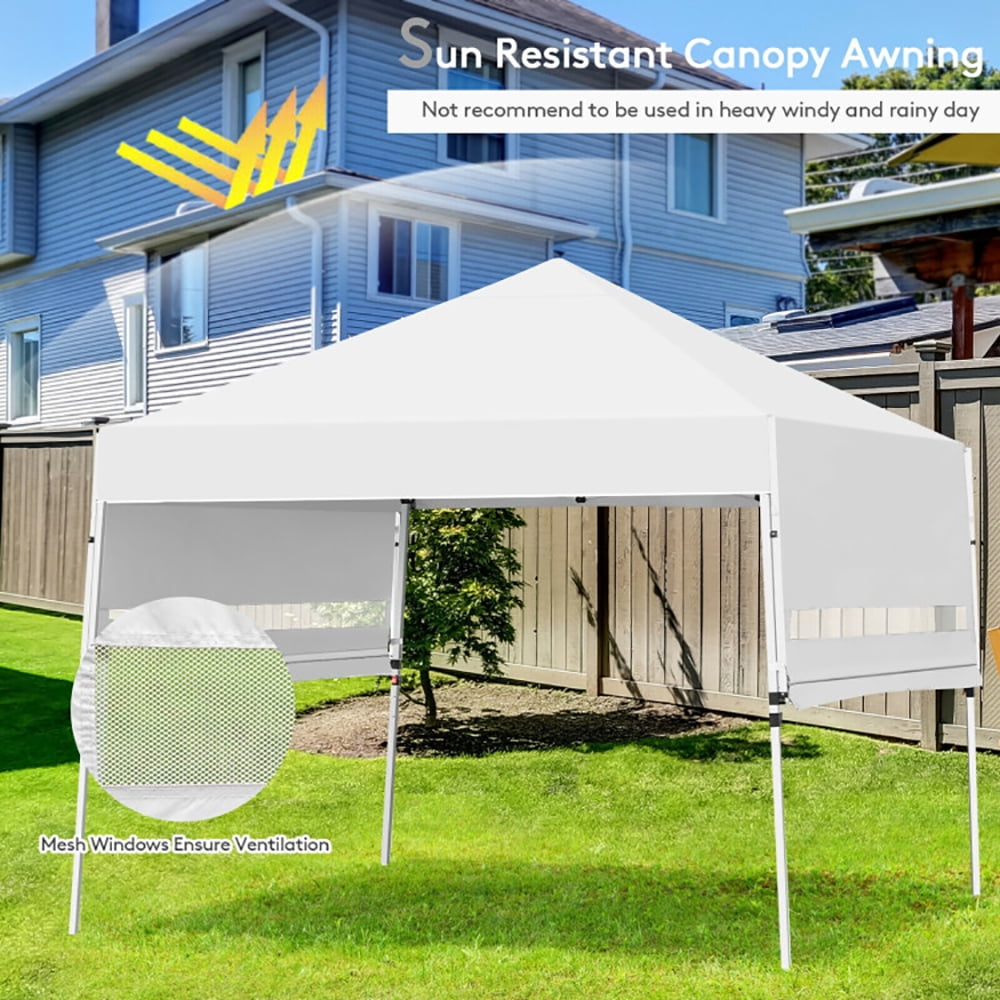 Aimee Lii 17 Feet x 10 Feet Foldable Pop Up Canopy with Adjustable Instant Sun Shelter, Backyard Canopy Gazebo, White
