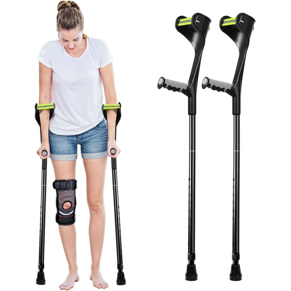 ENLUNTRA Forearm Crutches for Adults(x2 Units),Portable and Foldable Crutches for Walking