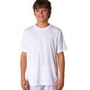 UltraClub 8420Y Big Boys Crewneck Athletic T-Shirt -White-X-Small