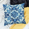 thumbnail image 2 of SHANXI  Throw Pillow Covers Home Decor Vintage Geometric Spanish Ceramic Floral Blue Pillow Cases Decorative Outdoor Cushion Couch Sofa Pillowcases 18x18in, 2 of 5