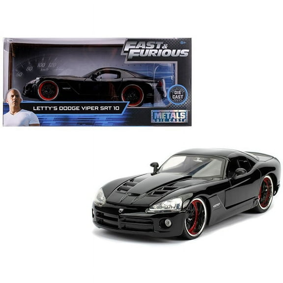 Letty's Dodge Viper SRT 10 Black Fast & Furious Movie 1/24 Diecast Model Car by Jada
