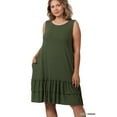 thumbnail image 2 of TheLovely Women & Plus Relaxed Fit Round Neck Ruffle Hem Sleeveless Midi Summer Dress w/Side Pockets, 2 of 4