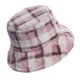 thumbnail image 2 of Women Warm Bucket Hat Plaid Hat Daily Use Autumn Winter Purple Round Brim Windproof 1Pc, 2 of 3