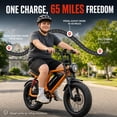 thumbnail image 3 of WINDHORSE 1255W Peak Electric Bike for Teens, 16" Fat Tire E Mountain Bike 20-28mph, 45-65miles Range 748.8Wh Removable Battery, with Free Lock&Helmet, 3 of 10