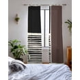 thumbnail image 3 of Brown Black Sheer Curtains 63 Inch Length 2 Panels Set for Living Room/Bedroom, Modern Abstract Art Farmhouse Striped Kitchen Curtains Grommet Semi-Sheer Curtains Drapes Window Treatments 42"x63"x2, 3 of 7