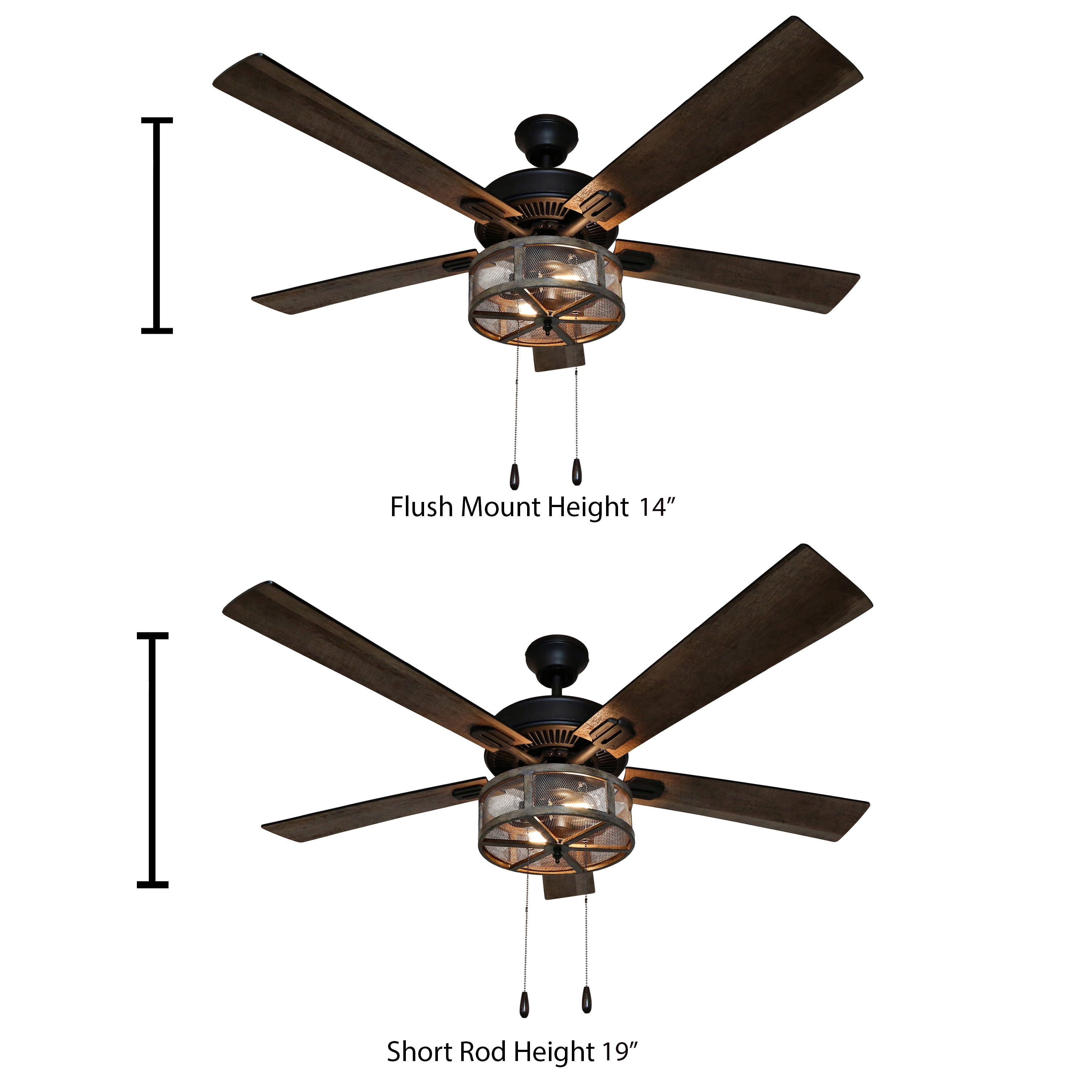 River Of Goods 52 Shabby Bronzed Farmhouse Led Ceiling Fan
