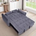 thumbnail image 3 of LUCKHAO Velvet Convertible Sleeper Sofa Bed, 65'' Pull-Out Couch with Adjustable Back and Pillows for Living Room, 3 of 11