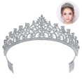 thumbnail image 2 of Bride Tiara Dainty Rhinestone: Princess Tiara Wedding Party Crown with Hair Comb, 2 of 5