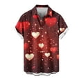 thumbnail image 2 of VBTAPA Valentines Day Shirt for Men Short Sleeve Casual Button Down Shirts Romantic Heart Print Vacation Dating Top Summer Beach Shirt Multicolor XXXXL, 2 of 4