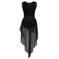 thumbnail image 2 of LiiYii Girls Lyrical Dance Dress Sleeveless High-Low Hem Tulle Skirt Leotard for Ballet Modern Black 8, 2 of 7