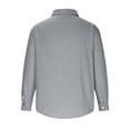 thumbnail image 3 of Generic Mens Linen Button Up Henley Shirts Loose Casual Long Sleeve Collared Tops Casual Vacation Holiday Beach Tshirt, 3 of 4