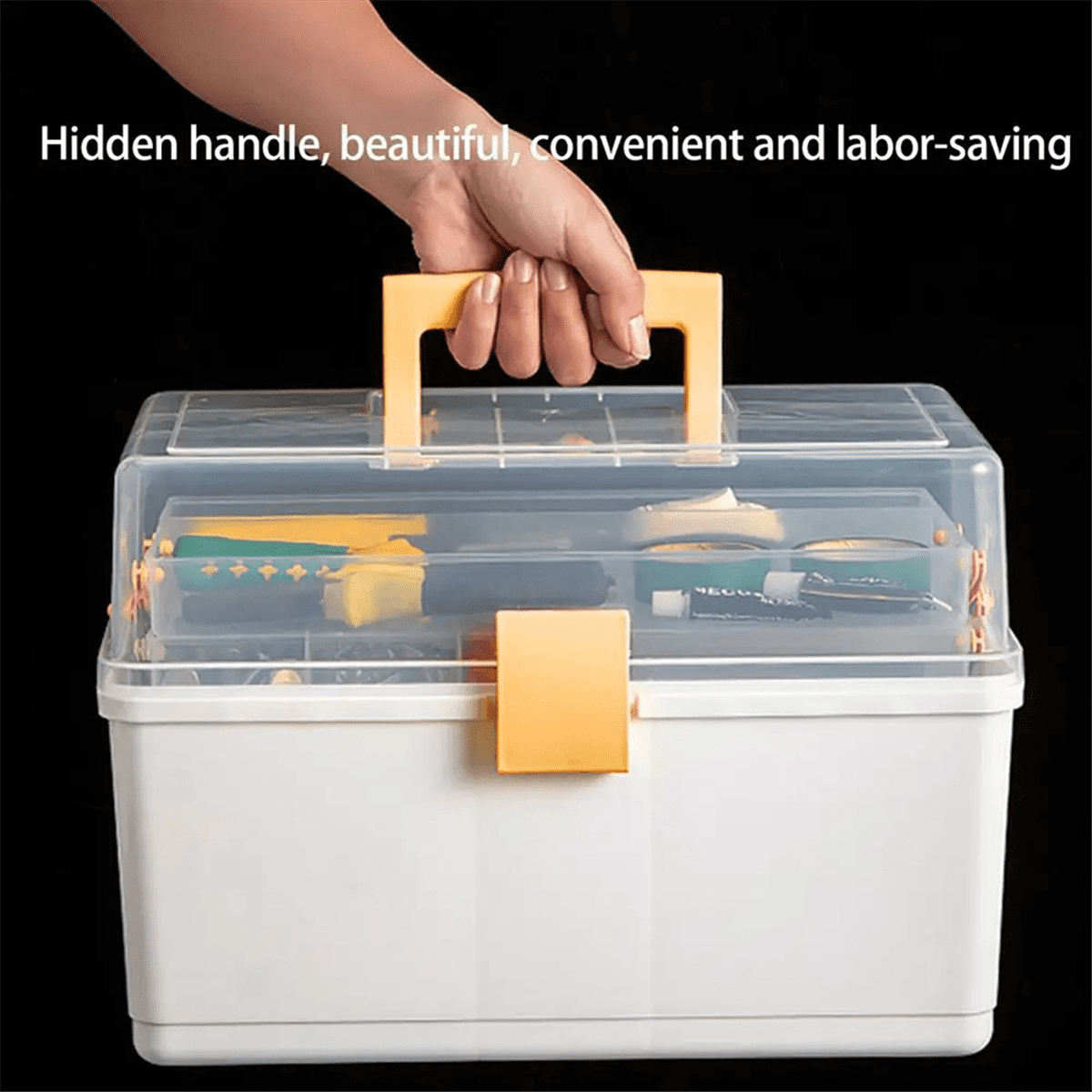 Small Tackle Box with 2 Tray Hardware Organizer Portable Multipurpose Storage Box for Snacks Screws Nuts Lure Case B