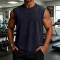 thumbnail image 2 of LTTVQM Men's Sleeveless Workout Shirts Tank Tops Muscle Cut Off Shirt Cotton Acid Washed Summer Beach Casual Distressed Vintage Tee Black L, 2 of 10