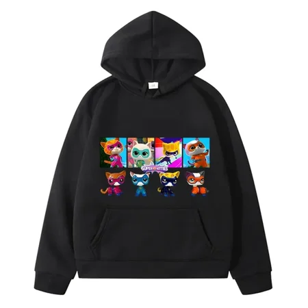 Super Kitties Children Sweatshirt y2k sudadera boy clothes Autumn Fleece pullover Casual Jacket anime hoodies clothes girls