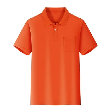 

Boys Shirts Kids Boys Girls Short Sleeve Shirt With Pocket Button Closure Comfortable & Soft Fabric Custom T Shirts(Color:Orange Size:9-10 Years)