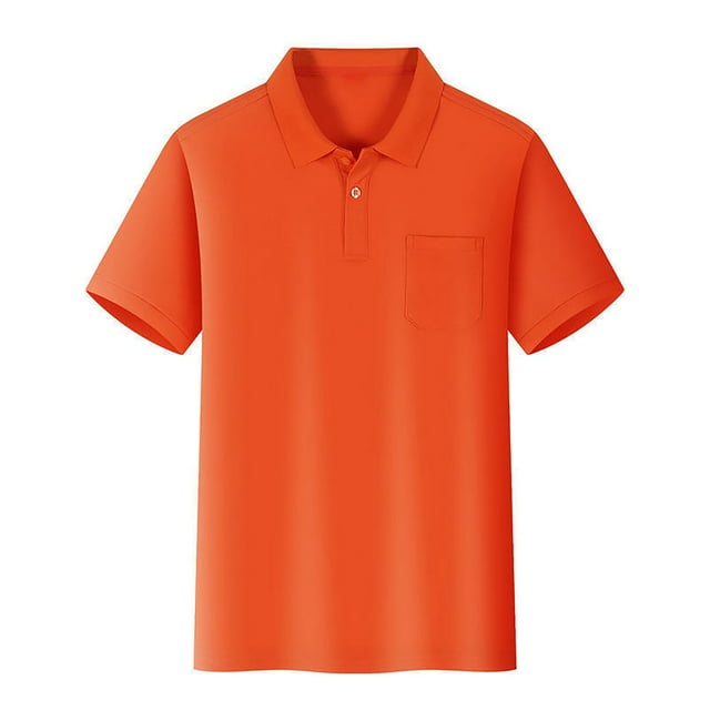 Chemise Polo pour Petit Garçon Orange Chemises d'Uniforme Scolaire Chemises Polo à Manches Courtes Chemise Boutonnée pour Garçon Tenue Garçon 4T