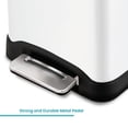 thumbnail image 5 of Home Zone Living 13 Gallon Slim Dual Compartment Kitchen Trash Can with Step Pedal and Soft-Close Lid, Stainless Steel, White, 5 of 8