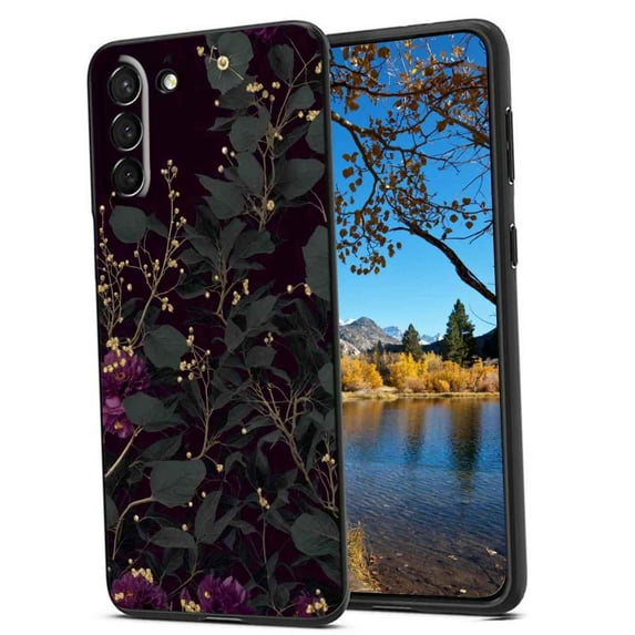 Compatible with Samsung Galaxy S21+ Plus Phone Case, Gold-Floral-Dark-Grunge-Academia-aesthetic-3 Case Silicone Protective for Teen Girl Boy Case for Samsung Galaxy S21+ Plus