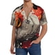 thumbnail image 1 of Balery Abstract Red Koi Fish Art Camisa Casual de Manga Corta con Botones para Hombre, Texturizada, Estilo Cubano, para Playa, Verano-XX-Large, 1 of 5