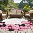 thumbnail image 5 of Valentine's Day Washable Round Area Rug 7 ft, Romantic Pink Black Love Heart Balloons Pink, Soft Non Slip Rugs Stain Repellent Indoor Felt Carpet for Living Dining Room Bedroom Home Office, 5 of 9
