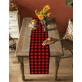 thumbnail image 4 of Black Red Plaid Burlap Cotton Table Runner 13x36 Inches Short, Vintage Rustic Buffalo Checked Gingham Farmhouse Table Runners, Outdoor Dining Tablecloths Decor for Baby Shower/Party/Wedding, 4 of 6