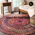 thumbnail image 3 of Jaipur Art And Craft Home Décor Braided Multicolor Cotton Round Area Rug Stylish Reversible Carpet (9x9 Sq Ft), 3 of 5