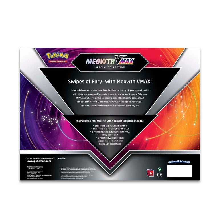 Pokemon Meowth Vmax Premium Collection Box - 4 TCG booster packs - Walmart.com Pokemon Meowth Vmax Premium Collection Box - 4 TCG booster packs - Walmart.com