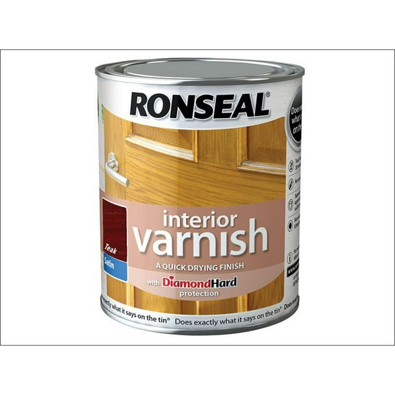 Ronseal - Interior Varnish Quick Dry Satin Teak 750ml