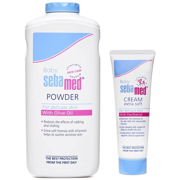 Sebamed Baby Powder, 200G And Sebamed Baby Cream Extra Soft, 50Ml