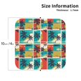 thumbnail image 3 of Honeii Colorful Hawaii Palms Print Leather Coaster Set of 6, Ideal for Safeguarding Your Furniture from Drinks Spills and Effortless Cleanup,Square, 3 of 6