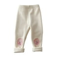 thumbnail image 3 of Esaierr Toddler Kids Stretch Leggings Pants for Girls Winter Baby Plush Lined Tights Bottoms Pants Infant Fleece Warm Leggings Skinny Trousers 9 Months-6 Years, 3 of 9