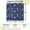 thumbnail image 2 of Dark Blue Christmas Snowflake Pattern Square Fitted Tablecloth with Elastic Edge,Square Table Cover,Washable Elastic Table Cover for Home Kitchen Party Decor 36"x36", 2 of 6