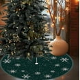 thumbnail image 5 of green Tone Snowflakes Christmas Tree Skirt Xmas Tree Skirt Christmas Tree Mat for Home Party Holiday Indoor Outdoor Winter Christmas Tree Decorations 35", 5 of 6
