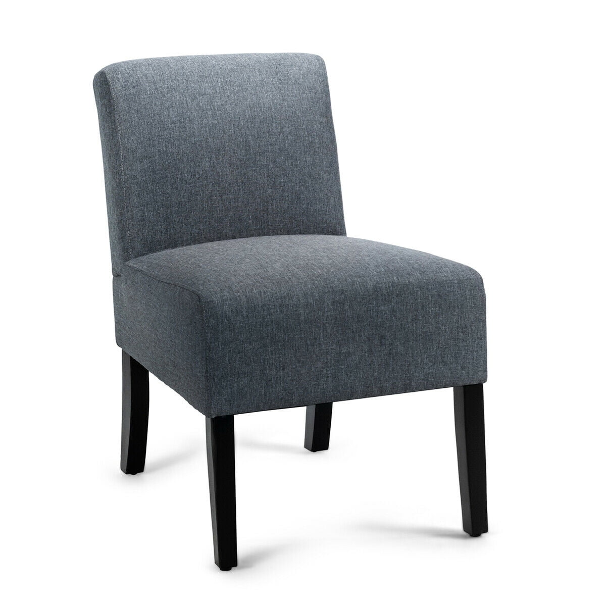 Giantex Accent Chair Upholstered Leisure Chair Single Sofa w/Wooden Legs Beige/Grey - Walmart 