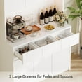 thumbnail image 3 of Pantry Cabinet with LED Lights and Charging Station,Tall Kitchen Pantry Storage Cabinet with Microwave Countertop,Large Kitchen Pantry with Storage Drawers,Large Kitchen Hutch Buffet Cabinet, 3 of 5