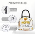thumbnail image 4 of Yiaed Home Cooking Print Lunch Bag Adult Insulated Lunch Box, Leakproof Cooler Food Lunch Containers Reusable High Capacity Lunch Tote Bags-One Size, 4 of 6