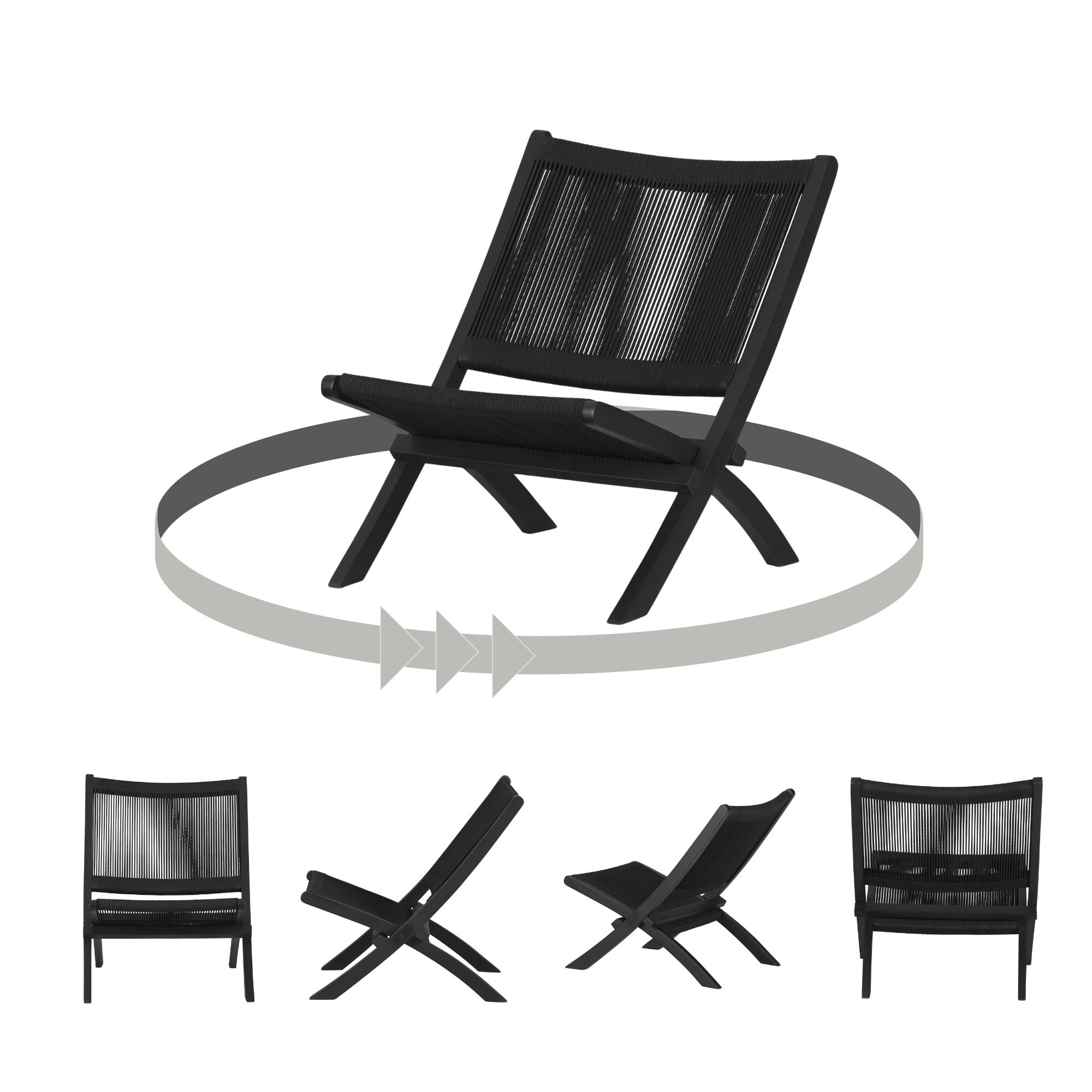 Fauteuil en bois et corde de la collection Balka South Shore