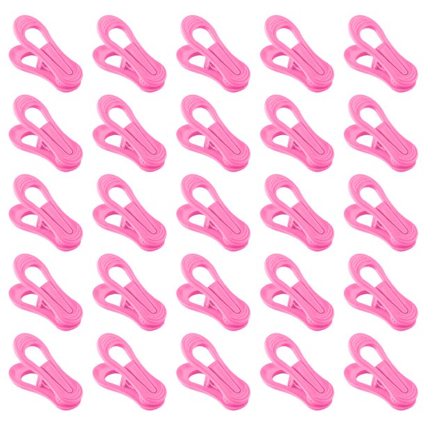 FOMIYES 30Ud Clips Rosas Para Ropa De Plástico Con Pinzas Amplias Para Cortar Viento Y Sujetar Ropa