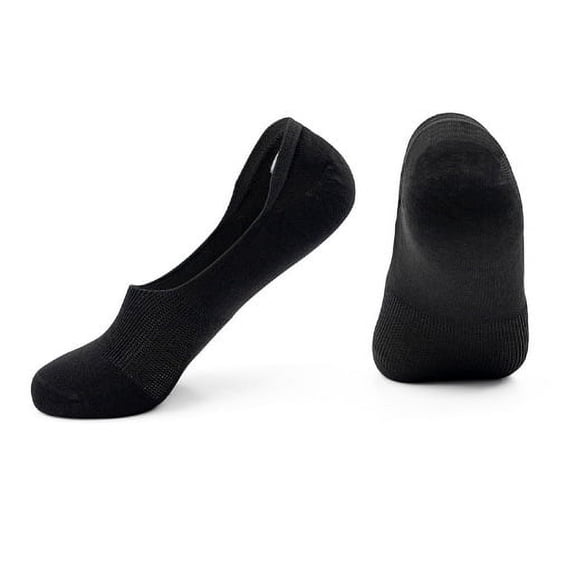 Xiao Hua  3 pairs of seamless socks - anti slip low cut ankle - invisible lining socks soft and elastic, black, size M (size: 5-9)