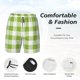 thumbnail image 3 of Fotbe White Green Plaid Traje de Baño para Hombre – Shorts de Natación de Secado Rápido con Forro y Bolsillos-Small, 3 of 6
