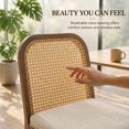 thumbnail image 5 of QuzyAor Rattan Dining Chairs Set of 2, Mid Century Modern Cane Back Kitchen Chairs, Upholstered Beige Chenille Side Chair for Dining Room Bistro, 5 of 11