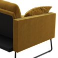 Mr. Kate Neely Futon with Bolster Pillows, Mustard Velvet