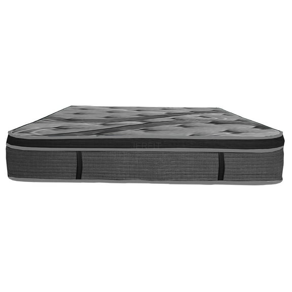 JERFIT 14" California King Hybrid Mattress in a Box, Plush Euro Pillow Top, Gray, Motion Isolation Pressure Relief