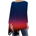 thumbnail image 1 of Pompotops Mode Femme Été Aguichant Pli Imprimé Régulier Femme Manches Longues Col Rond Bouton Haut Liquidation, 1 of 5