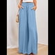 thumbnail image 4 of Pantalones Casuales de Cintura Alta para Mujer, de Color Liso, Largos y Anchos, con Bolsillos, para y Otoño. Azul XXL, 4 of 8