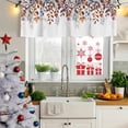 thumbnail image 5 of 2 Pack Valances for Window, Brown Eucalyptus Leaves Short Curtains for Kitchen Bedroom Living Room, Summer Botanical Watercolor Leaf Rod Pocket Small Window Treatment Valance Drapes 42 x 18 Inch, 5 of 8