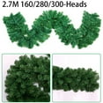 thumbnail image 3 of 8.8Ft 280Heads Artificial Green Christmas Garland Wreath Christmas Pine Tree Rattan Decor, 3 of 4