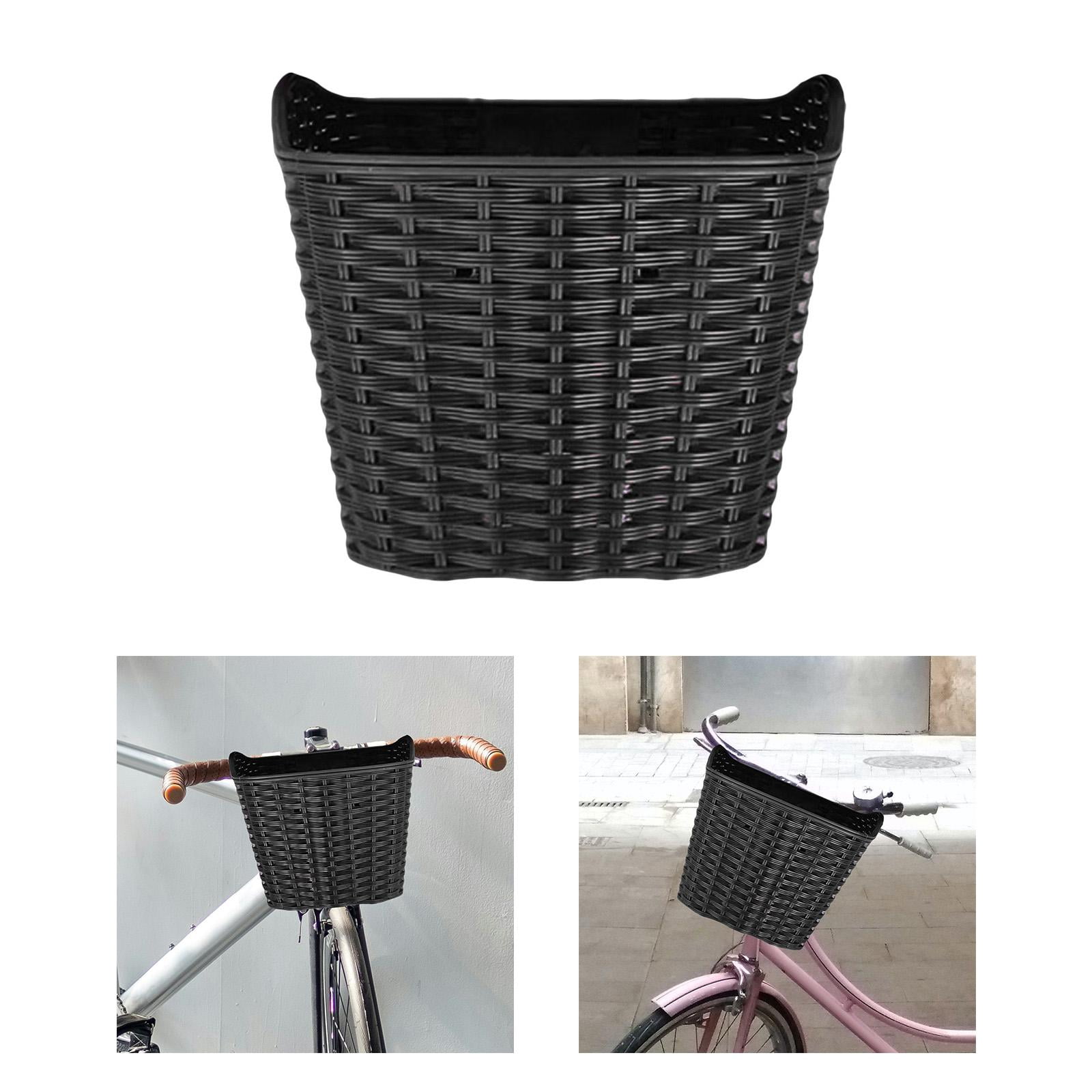 DimyFew Bicycle Handlebar Basket, Bike Front Handlebar Basket, Easy to Install, Portable Black