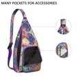 thumbnail image 3 of Floral Vintage Sling Backpack - Hippie Boho Shoulder Bag, Multi-Pocket Travel Daypack, 3 of 4