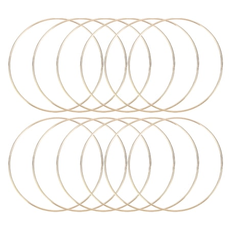 Uxcell 12 Pcs Dream Catcher Rings,Metal Crafts Hoops Floral Hoop 6 Inch Macrame Hoops Rings for DIY Crafts Wreath Making Supplies Plant Hangers,Gold